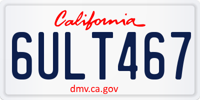CA license plate 6ULT467