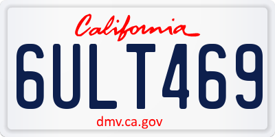 CA license plate 6ULT469