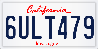 CA license plate 6ULT479