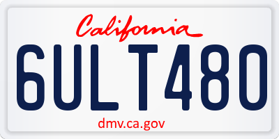 CA license plate 6ULT480