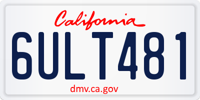 CA license plate 6ULT481