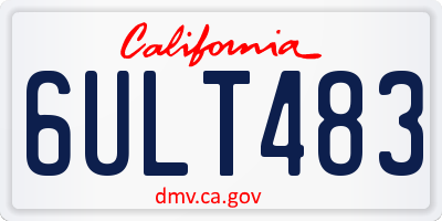 CA license plate 6ULT483