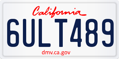 CA license plate 6ULT489