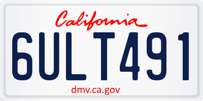 CA license plate 6ULT491
