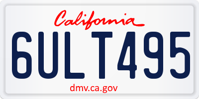 CA license plate 6ULT495