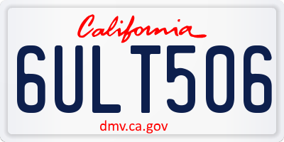 CA license plate 6ULT506