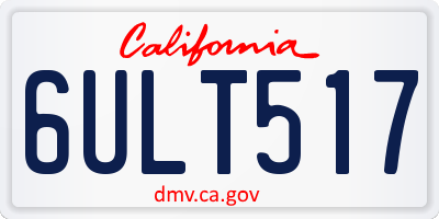 CA license plate 6ULT517