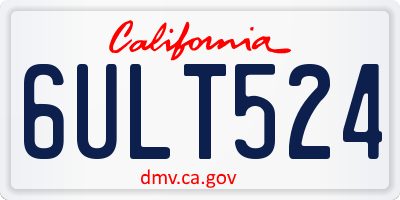 CA license plate 6ULT524