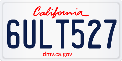 CA license plate 6ULT527