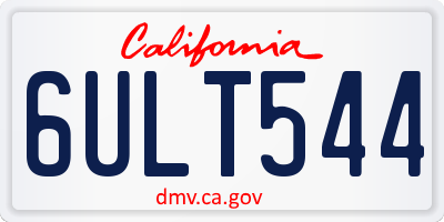 CA license plate 6ULT544
