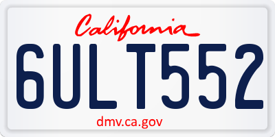CA license plate 6ULT552