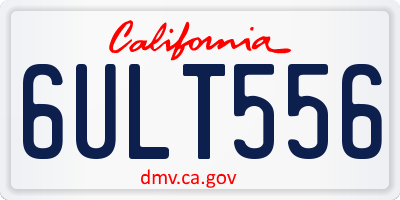 CA license plate 6ULT556