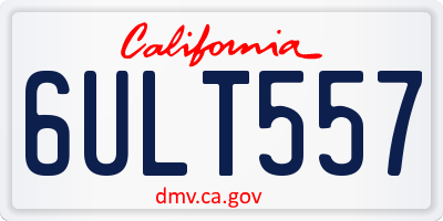 CA license plate 6ULT557