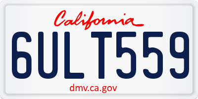 CA license plate 6ULT559