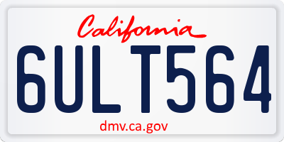 CA license plate 6ULT564