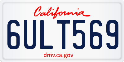 CA license plate 6ULT569
