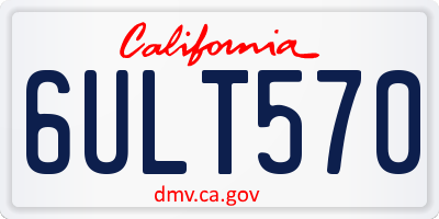 CA license plate 6ULT570