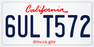 CA license plate 6ULT572
