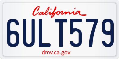 CA license plate 6ULT579