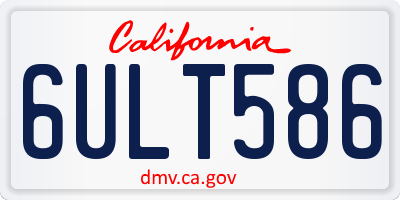 CA license plate 6ULT586
