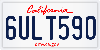 CA license plate 6ULT590
