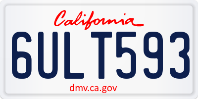 CA license plate 6ULT593