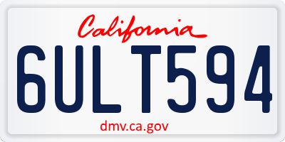 CA license plate 6ULT594
