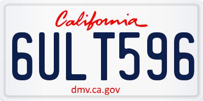 CA license plate 6ULT596