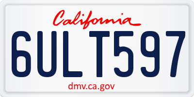 CA license plate 6ULT597