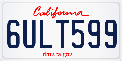 CA license plate 6ULT599