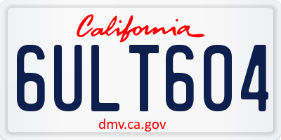 CA license plate 6ULT604
