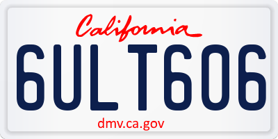 CA license plate 6ULT606