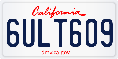 CA license plate 6ULT609