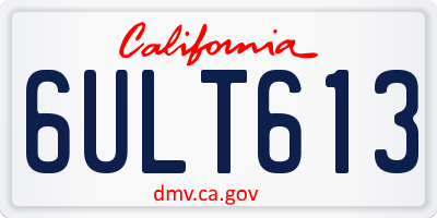 CA license plate 6ULT613