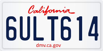 CA license plate 6ULT614