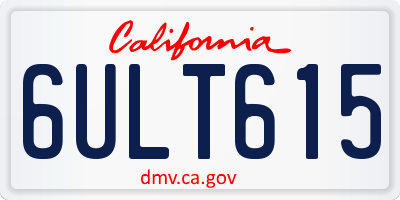 CA license plate 6ULT615