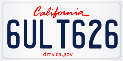 CA license plate 6ULT626