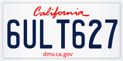 CA license plate 6ULT627