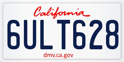 CA license plate 6ULT628