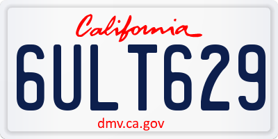 CA license plate 6ULT629