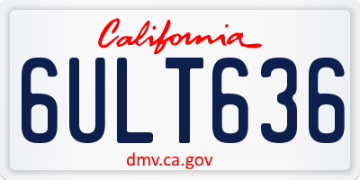 CA license plate 6ULT636