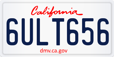 CA license plate 6ULT656