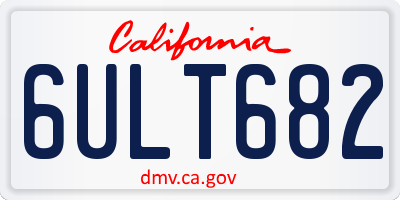 CA license plate 6ULT682