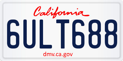 CA license plate 6ULT688
