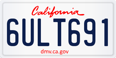 CA license plate 6ULT691