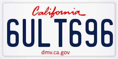 CA license plate 6ULT696