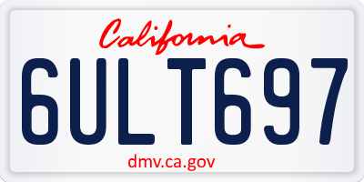 CA license plate 6ULT697