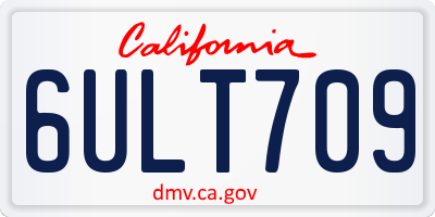 CA license plate 6ULT709
