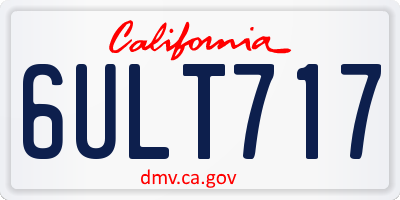 CA license plate 6ULT717
