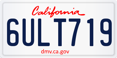 CA license plate 6ULT719